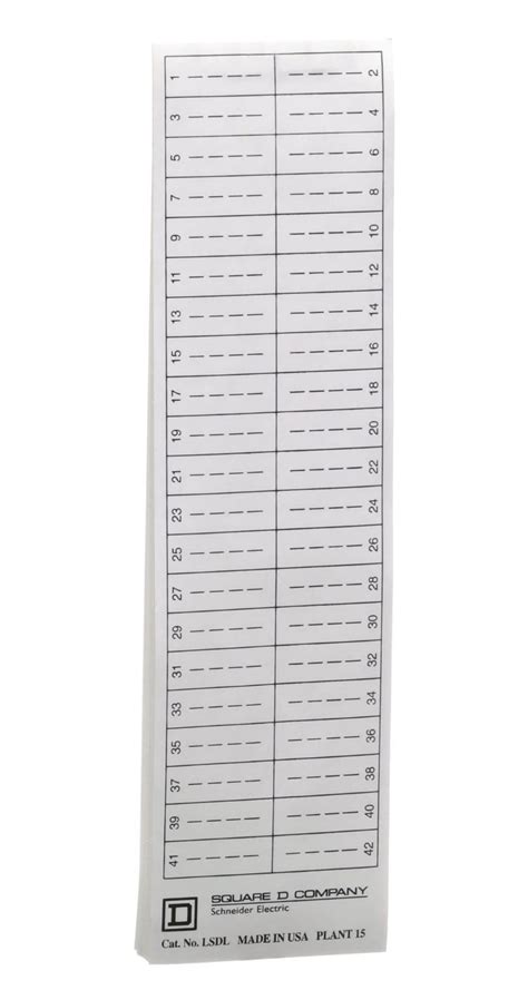 square d electrical panel labels